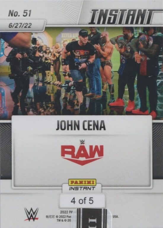 WWE PANINI INSTANT 20222023 JOHN CENA JOHN CENA RETURNS TO MONDAY